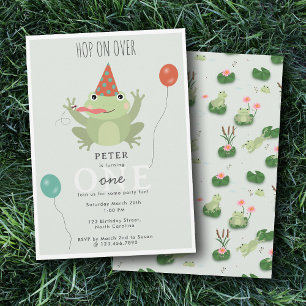 Invitation Grenouilles Mignonnes dans l'Étang de Nénuphars sa