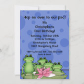 Invitation Grenouilles mûres sur Lily Pad 1er anniversaire (Devant)