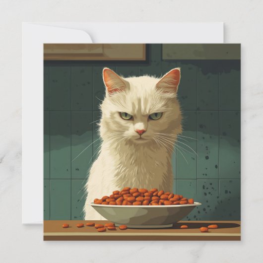 Invitation Grève alimentaire de chat (Devant)