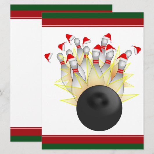 Invitation Grève du bowling de Noël (Devant / Derrière)