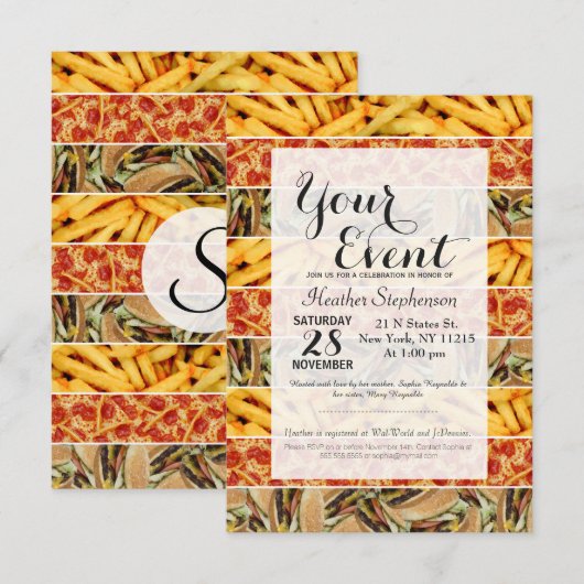 Invitation Grèves de la nourriture (Devant / Derrière)