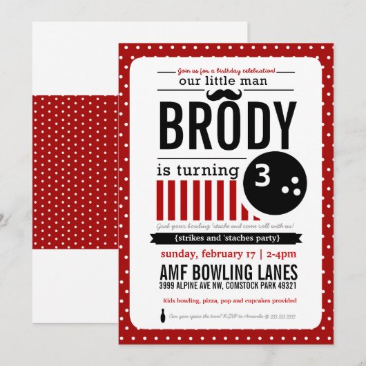 Invitation Grèves et "Staches Invitation" (Devant / Derrière)