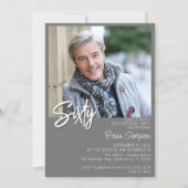 Invitation Grey 60th Birthday Photo (Devant)