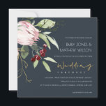 INVITATION GREY BLACK BLUSH BURGUNDY PROTEA FLORAL WEDDING<br><div class="desc">If you need any further customisation please feel free to message me on yellowfebstudio@gmail.com.</div>