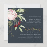 INVITATION GREY BLACK BLUSH BURGUNDY PROTEA FLORAL WEDDING<br><div class="desc">If you need any further customisation please feel free to message me on yellowfebstudio@gmail.com.</div>
