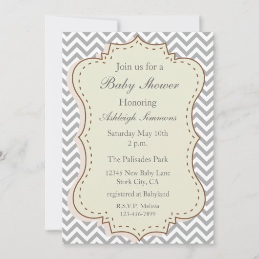 Invitation Grey Chevron (Devant)
