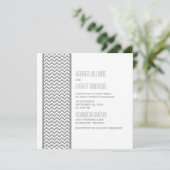 Invitation Grey Chevron Mariage frontalier Inviter (Debout devant)