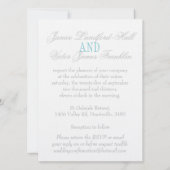 Invitation Grey colombe bleu ruban de mariage formel inviter (Dos)