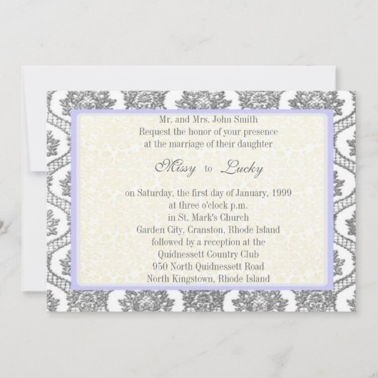 Invitation Grey Damask (Dos)
