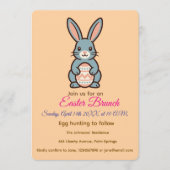 Invitation Grey Easter Bunny Image (Devant)