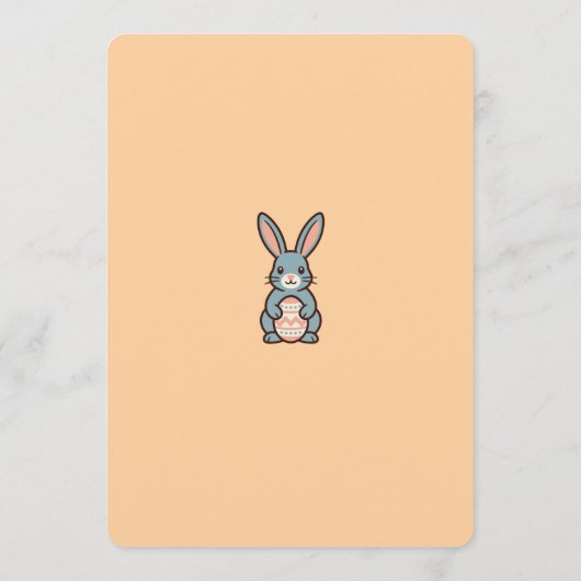 Invitation Grey Easter Bunny Image  (Dos)