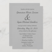 Invitation Grey Élégante (Devant / Derrière)