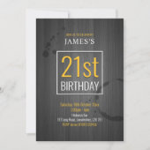 Invitation Grey Faux Wood (Devant)