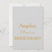 Invitation Grey & Gold avec le coeur Serez-vous ma servante d (Dos)