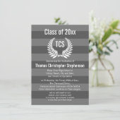 Invitation Grey Laurel Custom Lycée collégial Graduation (Debout devant)