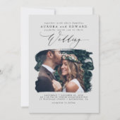 Invitation Grey Modern Stylish Boho Wedding Photo Invite (Devant)