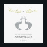 Invitation Grey Peacocks II Mariage Inviter<br><div class="desc">Une paire de paons gris ardoise ornent cette invitation de mariage moderne et carré. Les paons décoratifs créent une mascotte parfaite pour votre mariage ! © 1201AM DESIGNS</div>