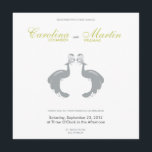 Invitation Grey Peacocks II Mariage Inviter<br><div class="desc">Une paire de paons gris ardoise ornent cette invitation de mariage moderne et carré. Les paons décoratifs créent une mascotte parfaite pour votre mariage ! © 1201AM DESIGNS</div>