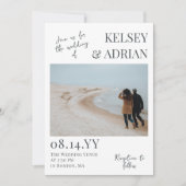 Invitation Grey Rejoignez-nous Typographie moderne Mariage ph (Devant)
