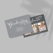 Invitation Grey Script 3 Photo Graduation Announcement