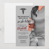 Invitation Grey Scrubs Infirmière École de soins infirmiers I (Devant / Derrière)