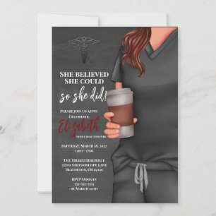 Invitation Grey Scrubs Infirmière École de soins infirmiers I