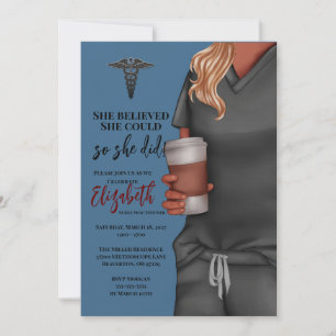 Invitation Grey Scrubs Infirmière École de soins infirmiers I