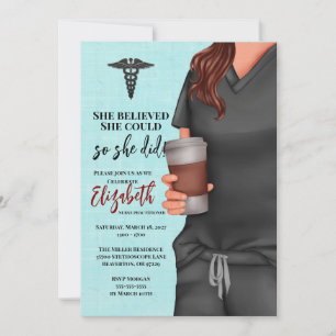 Invitation Grey Scrubs Infirmière École de soins infirmiers I