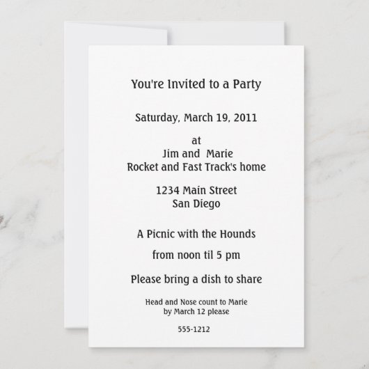 Invitation Greyhound et Mistletoe (Dos)