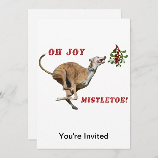 Invitation Greyhound et Mistletoe (Devant / Derrière)