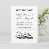 Invitation Greyhound Whippet à la tête d'un emblème de crête  (Debout devant)