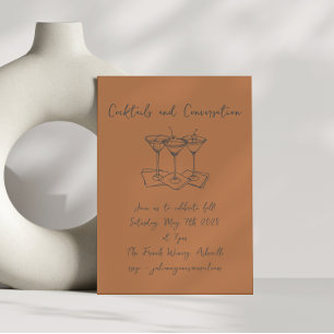 Invitation Gribouillages manuscrits cocktails conversation au