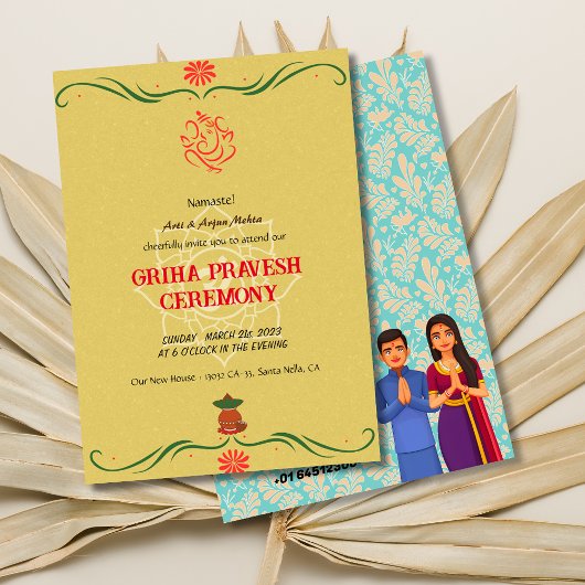 Invitation Griha Pravesh au réveil de la maison in