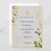 Invitation Griha Pravesh vert et jaune (Devant / Derrière)