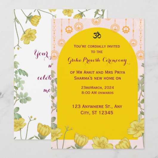 Invitation GrihaPravesh (Devant / Derrière)