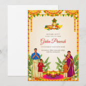 Invitation Grihapravesh et invitations Gruhapraves (Devant / Derrière)