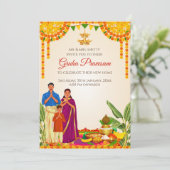 Invitation Grihapravesh invite Digital Grihapravesham invite (Debout devant)