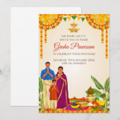 Invitation Grihapravesh invite Digital Grihapravesham invite (Devant / Derrière)