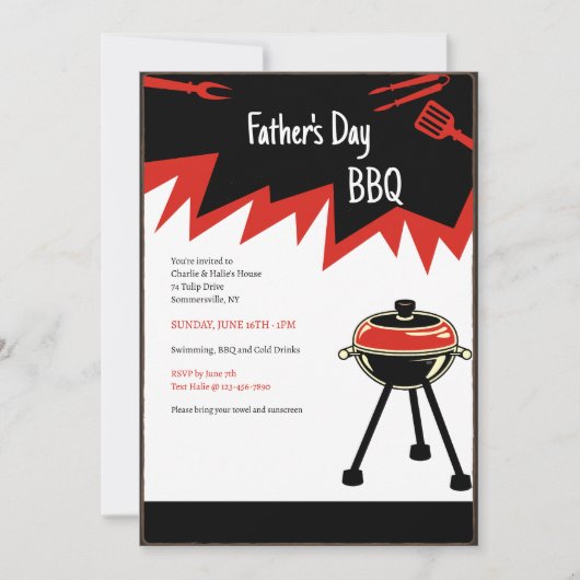 Invitation Gril BBQ chaud (Devant)