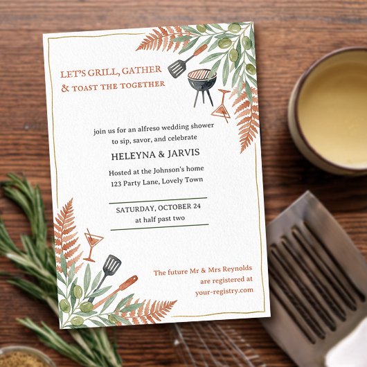 Invitation Gril Rassembler Toast Martini Mariage Lancement