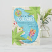Invitation Grill and Chill Adulte Anniversaire Pool Invitatio (Debout devant)