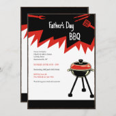 Invitation Grill barbecue chaud (Devant / Derrière)