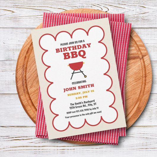 Invitation Grill BBBQ d'été moderne Anniversaire