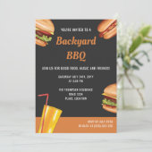 Invitation Grill Food Hamburger Hot Dog Jardin d'été BBQ (Debout devant)