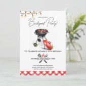 Invitation Grill Food Jardin BBQ Anniversaire (Debout devant)