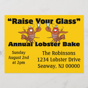 Invitation Grillade annuelle de homard Toastant des homards