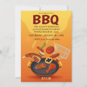 Invitation Grillade au BBQ  Pique-nique  Été  Fête (Devant)
