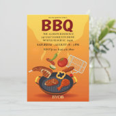 Invitation Grillade au BBQ  Pique-nique  Été  Fête (Debout devant)