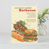 Invitation Grillades Abstraites soirée barbecue d'été (Debout devant)