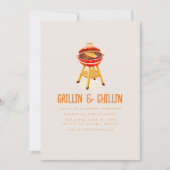 Invitation Grillades et Jardin d'été frais BBQ (Devant)